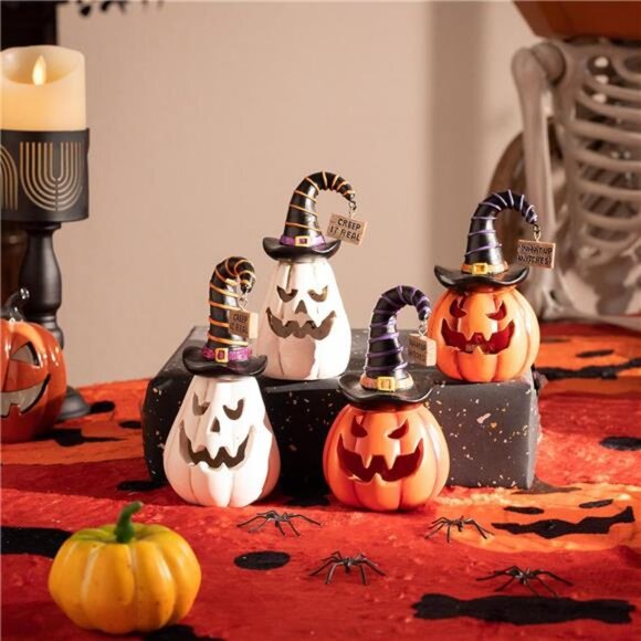 Jack O Lantern Halloween Decorations Indoor, 2Pcs Lighted - Picture 6 of 7